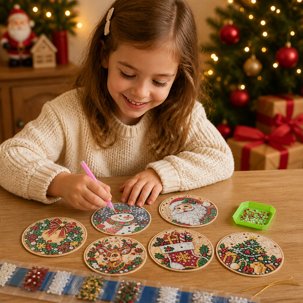 DIY Christmas Diamond Painting Ornament Kit – Festive Tree Hanging Decorations