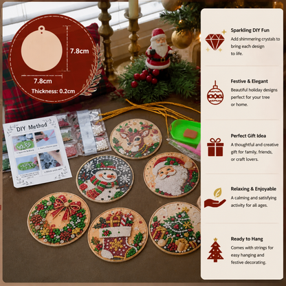 DIY Christmas Diamond Painting Ornament Kit – Festive Tree Hanging Decorations