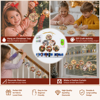 DIY Christmas Diamond Painting Ornament Kit – Festive Tree Hanging Decorations