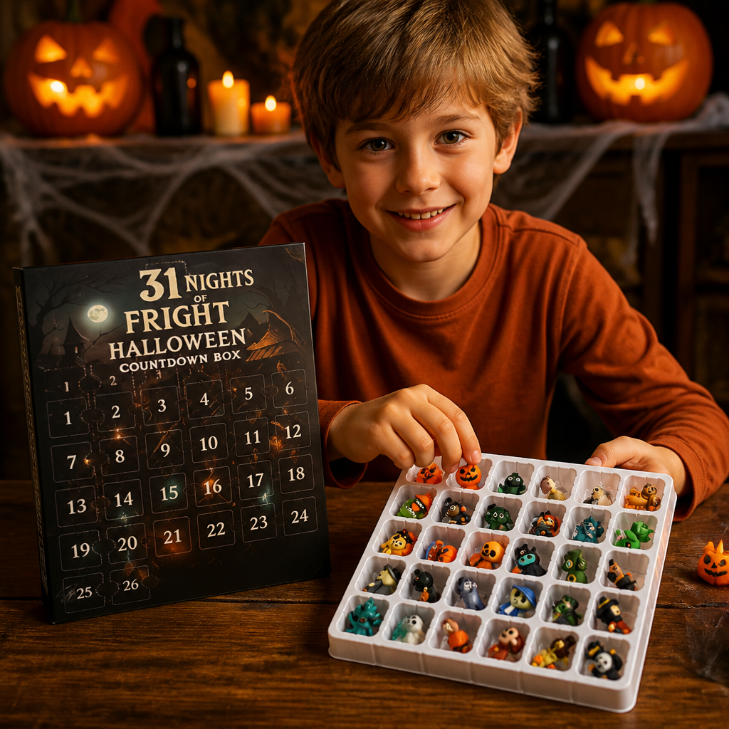 Halloween Countdown Calendar with Surprise Horror Mini Figures & Charms