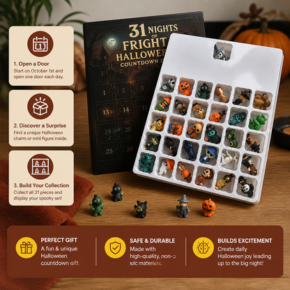 Halloween Countdown Calendar with Surprise Horror Mini Figures & Charms