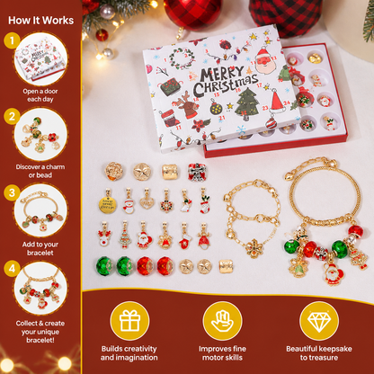 24-Day Christmas Bracelet Advent Calendar – DIY Jewelry-Making Kit for Girls