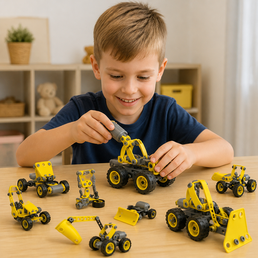 10-in-1 Creative Electric Construction Truck Building Set for Kids
