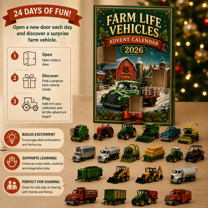 24-Day Farm Vehicles Christmas Advent Calendar