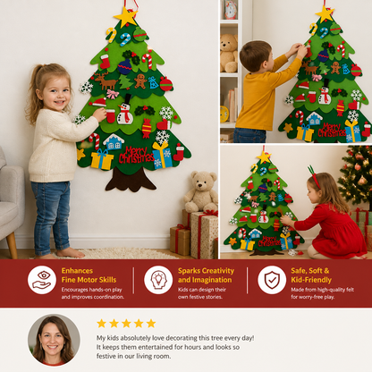 Kids’ DIY Felt Christmas Tree with Decorative Ornaments