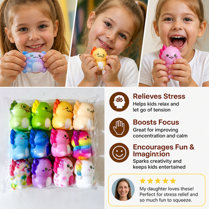 24-Pack Soft Axolotl Squishy Stress Relief Toys