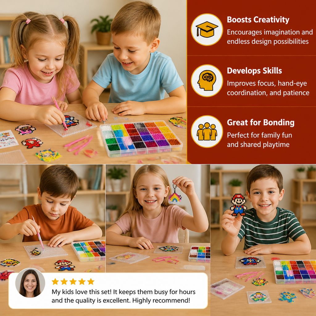 Premium Fuse Beads Set with Crafting Tools – DIY Arts & Crafts Kit