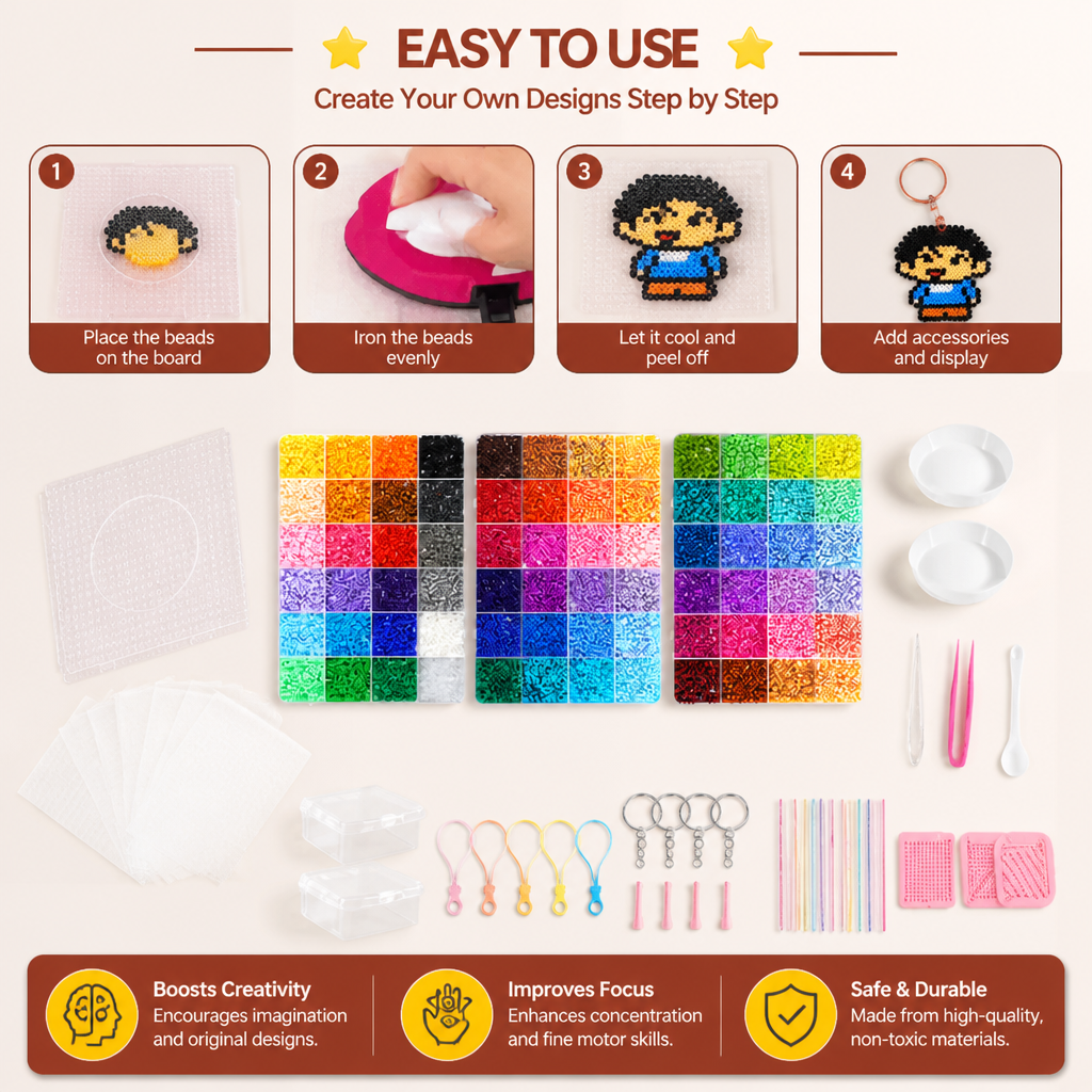 Premium Fuse Beads Set with Crafting Tools – DIY Arts & Crafts Kit