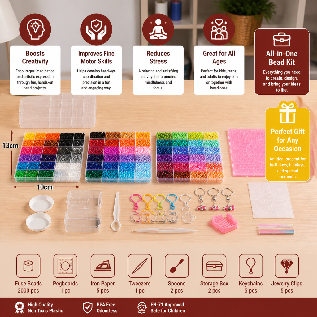 Premium Fuse Beads Set with Crafting Tools – DIY Arts & Crafts Kit