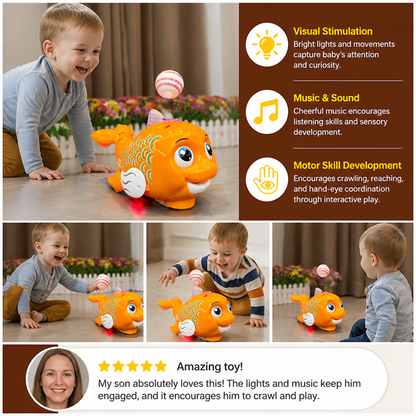 Interactive Floating Ball Fish Toy with Lights & Music
