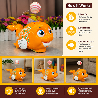 Interactive Floating Ball Fish Toy with Lights & Music