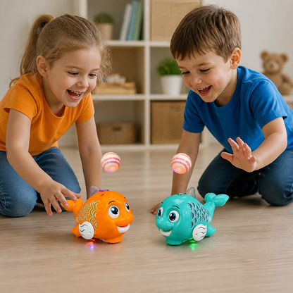 Interactive Floating Ball Fish Toy with Lights & Music