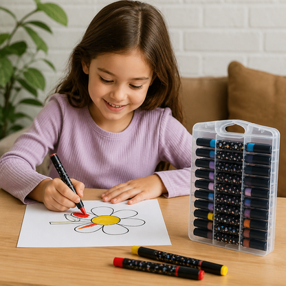 Glitter Dual-Tip Acrylic Paint Marker Set