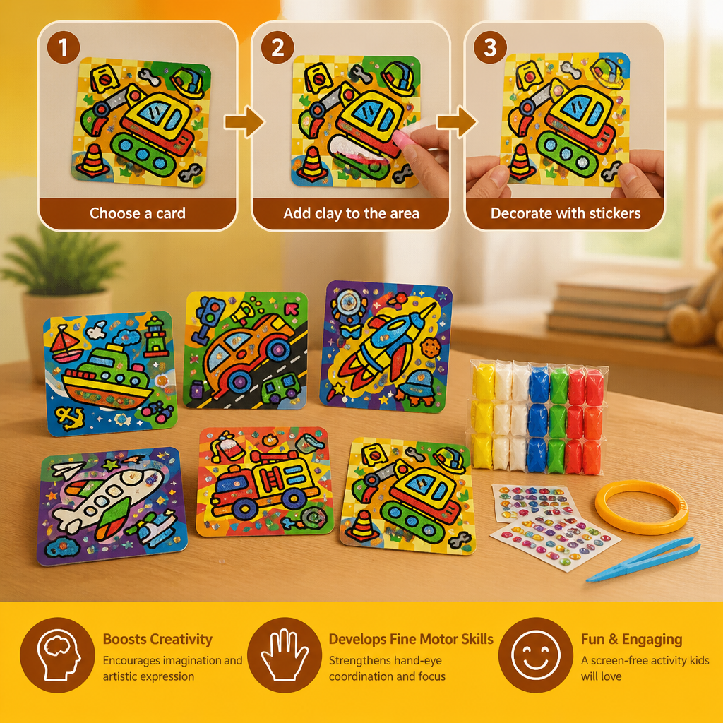 DIY Clay Sticker Art & Craft Kit for Kids