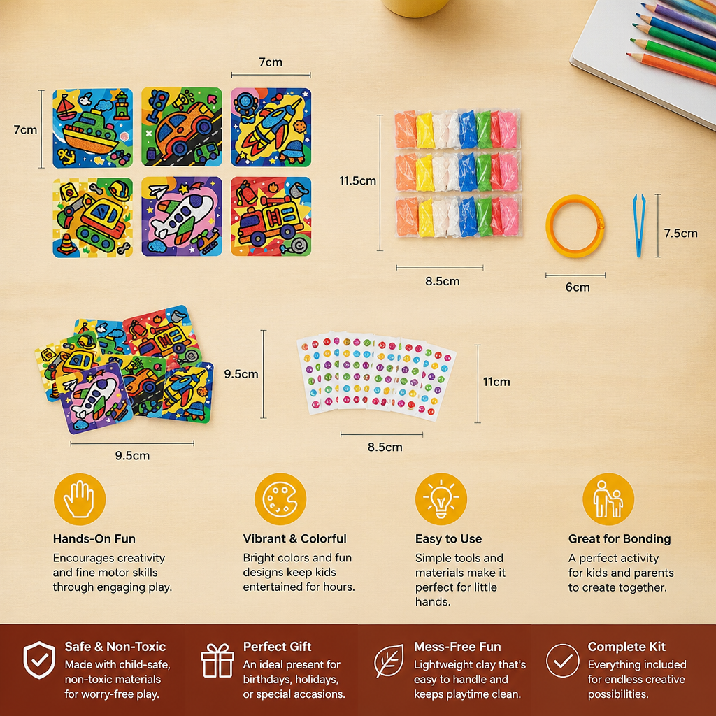 DIY Clay Sticker Art & Craft Kit for Kids