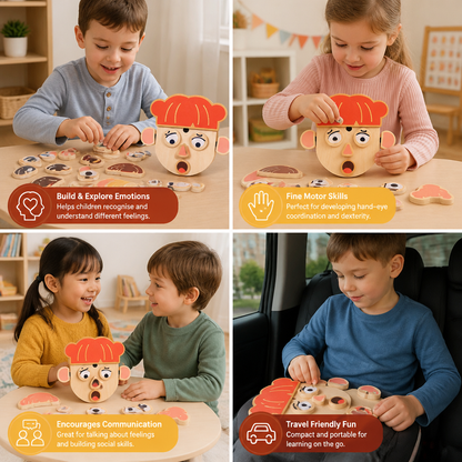 Wooden Facial Expressions & Emotions Learning Toy for Kids