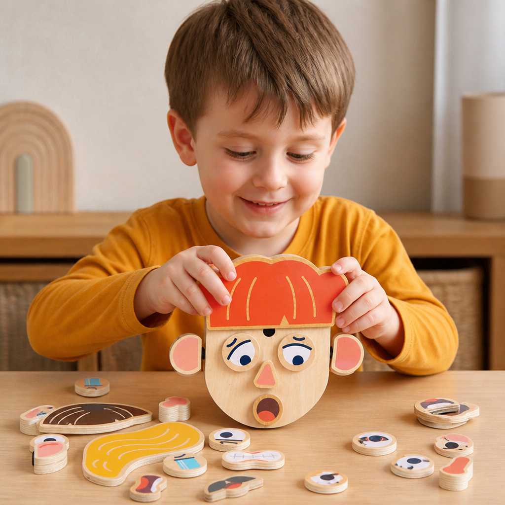 Wooden Facial Expressions & Emotions Learning Toy for Kids