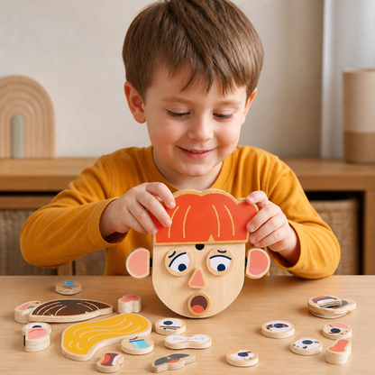 Wooden Facial Expressions & Emotions Learning Toy for Kids