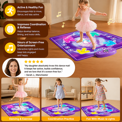 Interactive Musical Dance Mat with LED Lights for Kids