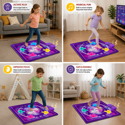 Interactive Musical Dance Mat with LED Lights for Kids