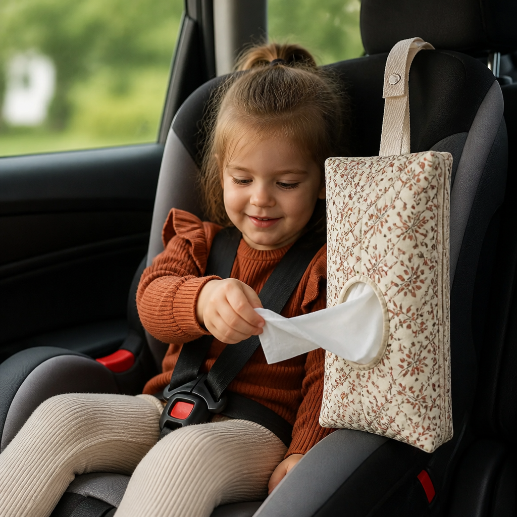 Hanging Tissue Holder for Strollers, Cribs & Cars