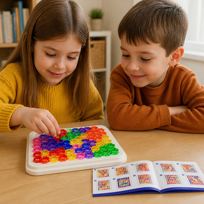 Rainbow Bead Puzzle Board – Logic & Problem-Solving Game