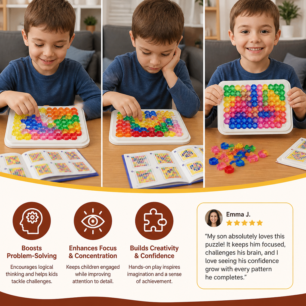 Rainbow Bead Puzzle Board – Logic & Problem-Solving Game