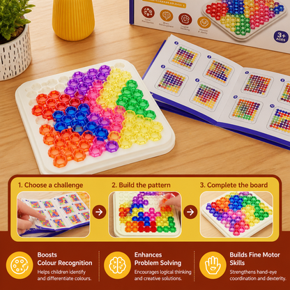 Rainbow Bead Puzzle Board – Logic & Problem-Solving Game