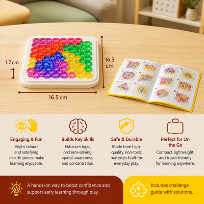 Rainbow Bead Puzzle Board – Logic & Problem-Solving Game