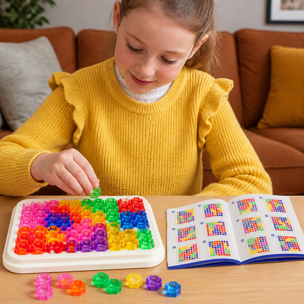 Rainbow Bead Puzzle Board – Logic & Problem-Solving Game