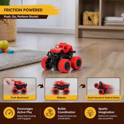 Friction-Powered Monster Truck Stunt Car for Kids