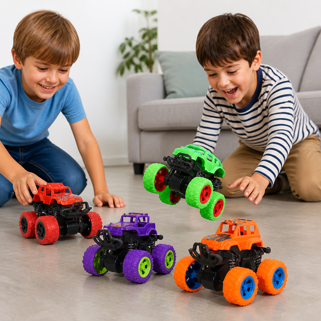 Friction-Powered Monster Truck Stunt Car for Kids
