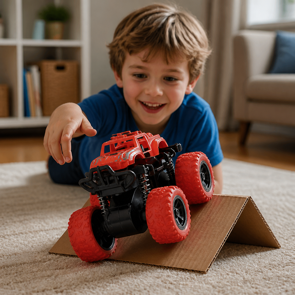 Friction-Powered Monster Truck Stunt Car for Kids