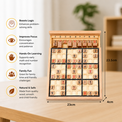 Wooden Sudoku Puzzle Board – Educational Logic & Math Game