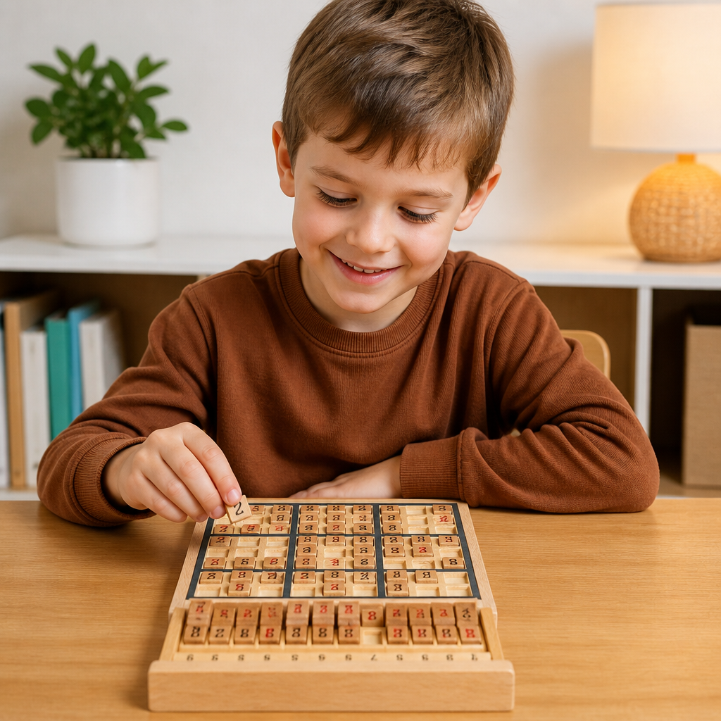 Wooden Sudoku Puzzle Board – Educational Logic & Math Game