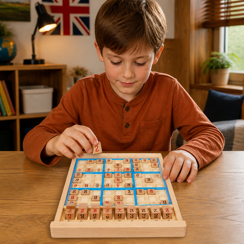 Wooden Sudoku Puzzle Board – Educational Logic & Math Game