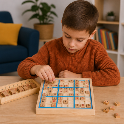 Wooden Sudoku Puzzle Board – Educational Logic & Math Game