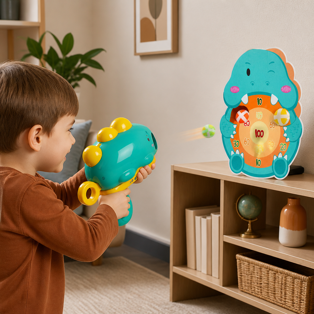 Dinosaur Sticky Ball Shooter – Target Shooting Game for Kids