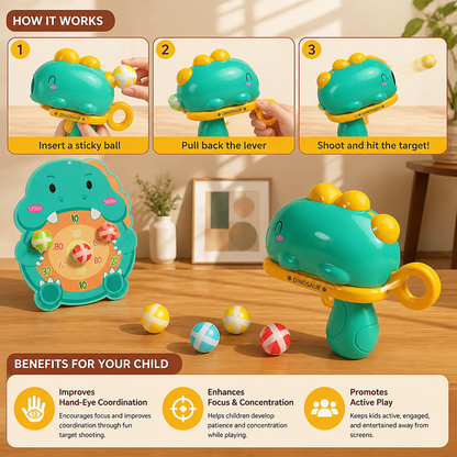 Dinosaur Sticky Ball Shooter – Target Shooting Game for Kids