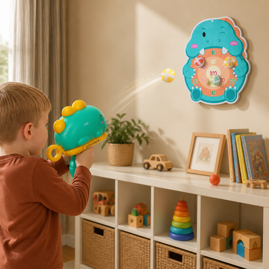 Dinosaur Sticky Ball Shooter – Target Shooting Game for Kids