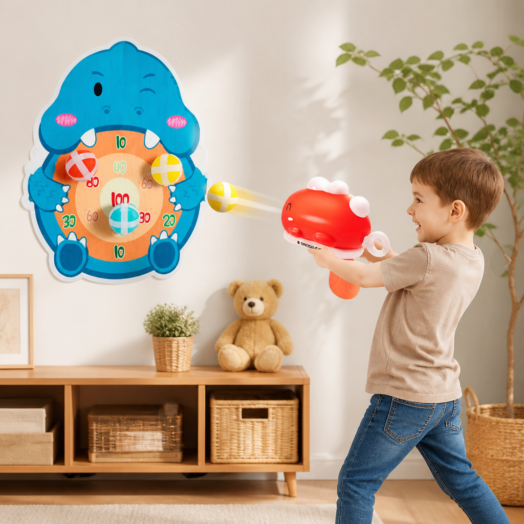 Dinosaur Sticky Ball Shooter – Target Shooting Game for Kids
