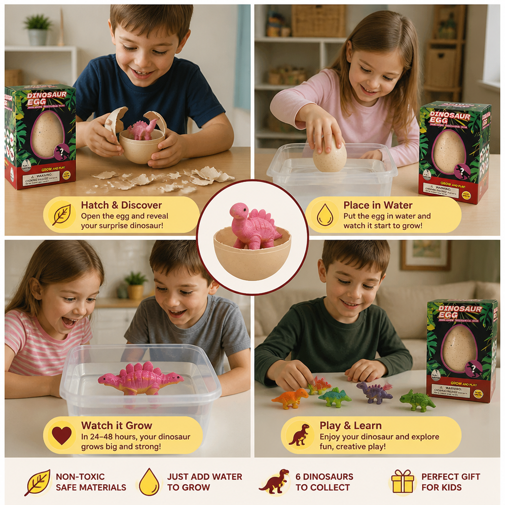 Educational Grow-in-Water Dinosaur Hatching Egg Toy for Kids