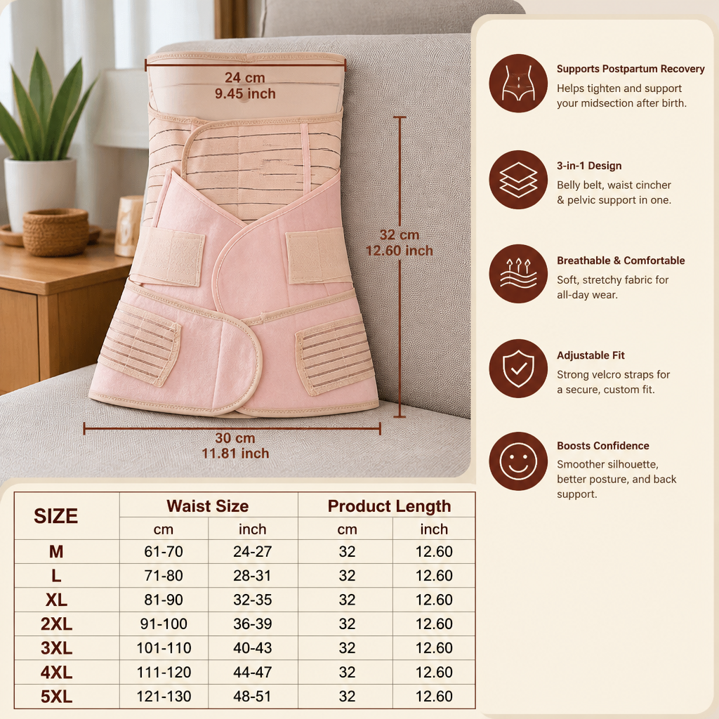 3-in-1 Postpartum Belly Support & Recovery Wrap