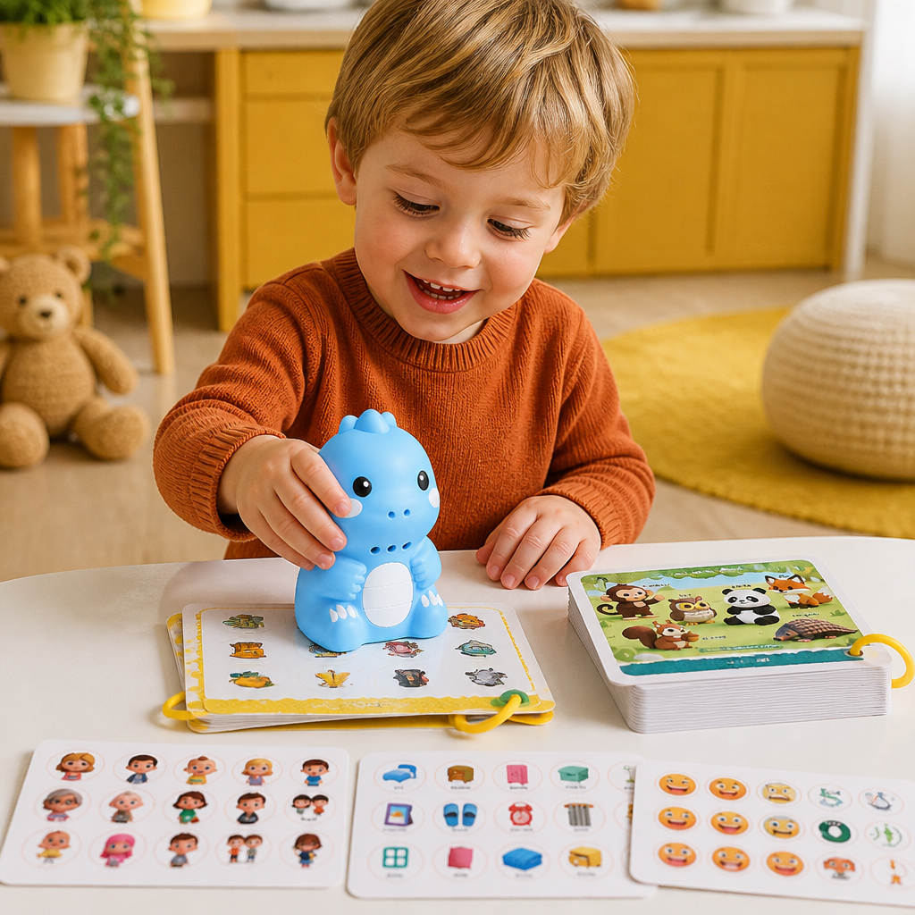 Interactive Dinosaur Talking Flash Cards & Stickers – Montessori Phonics & Sight Words Learning Set