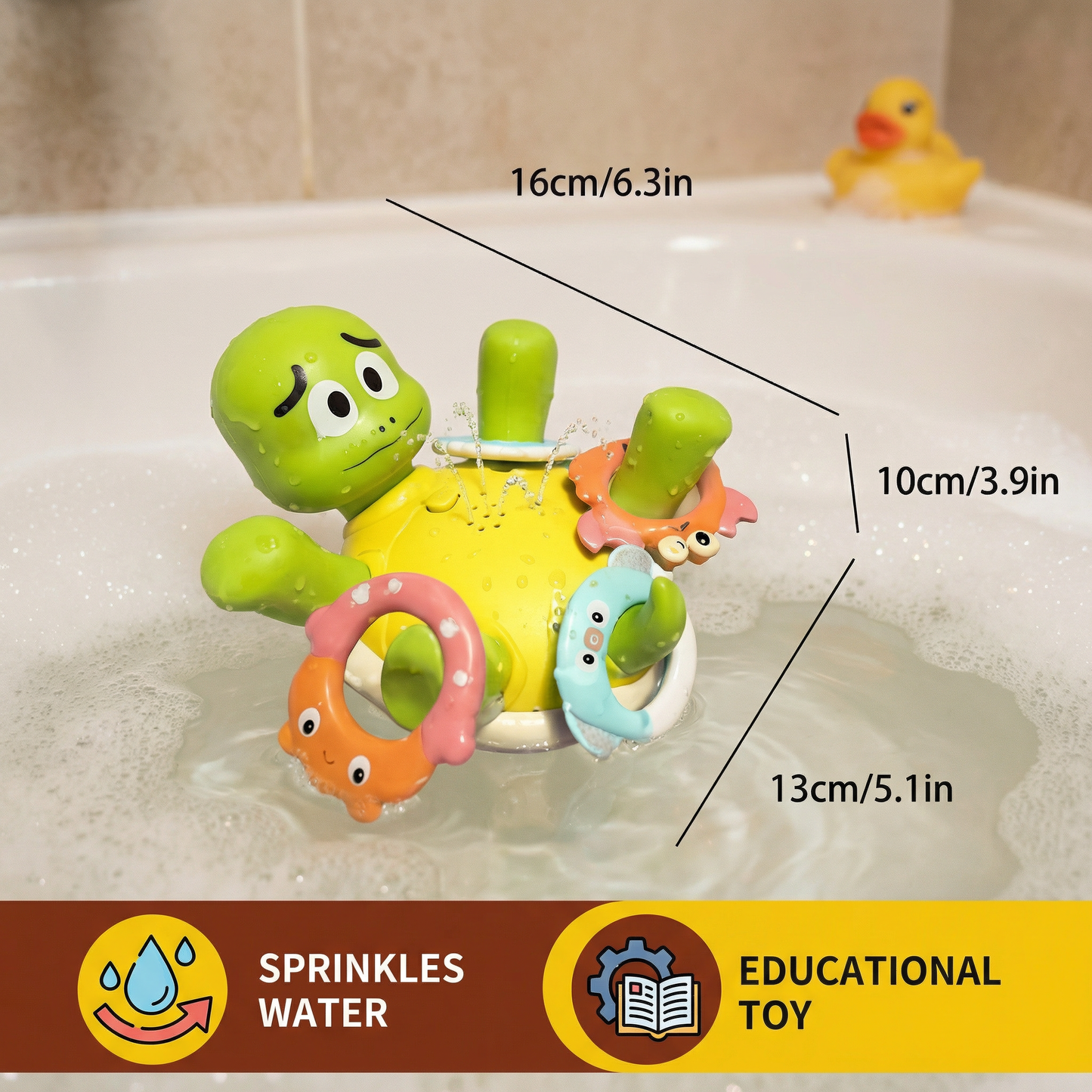Turtle Bath Toy – Water Sprinkler with Fountain Effect for Babies & Toddlers