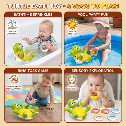 Turtle Bath Toy – Water Sprinkler with Fountain Effect for Babies & Toddlers