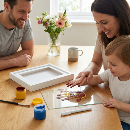 DIY Wooden Handprint Photo Frame Kit – Family Keepsake Set with Paints