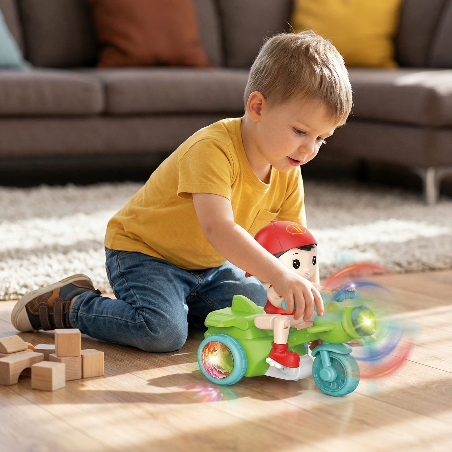 Kids Stunt Motorcycle Toy – Interactive Light & Action Toy