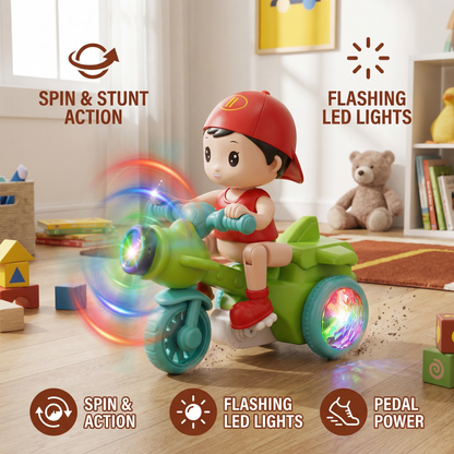 Kids Stunt Motorcycle Toy – Interactive Light & Action Toy