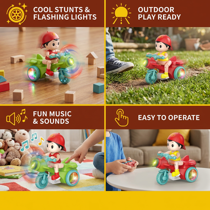 Kids Stunt Motorcycle Toy – Interactive Light & Action Toy